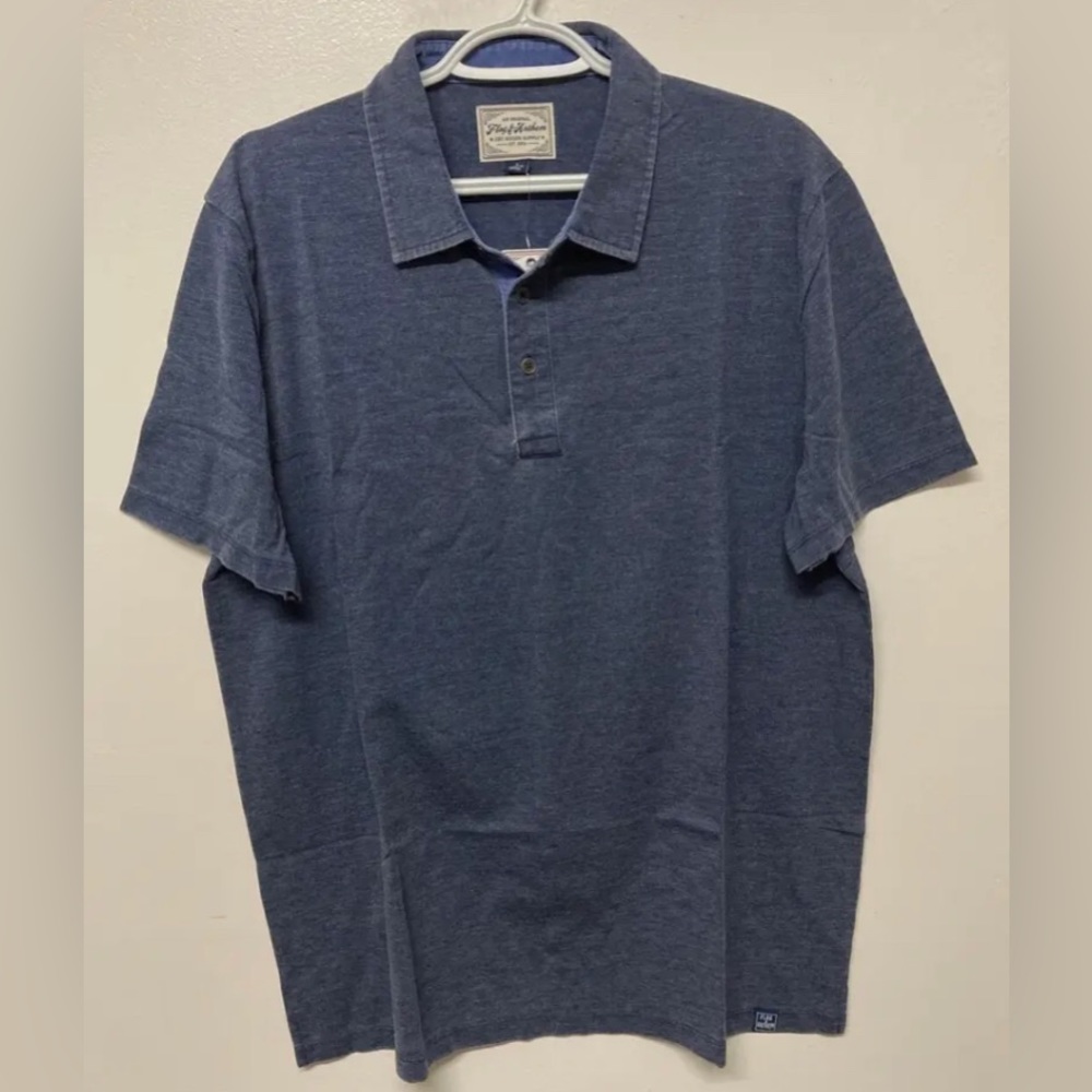 Flag & Anthem Men’s Polo Shirt Short Sleeves Large Navy Casual Work Golf Adult L